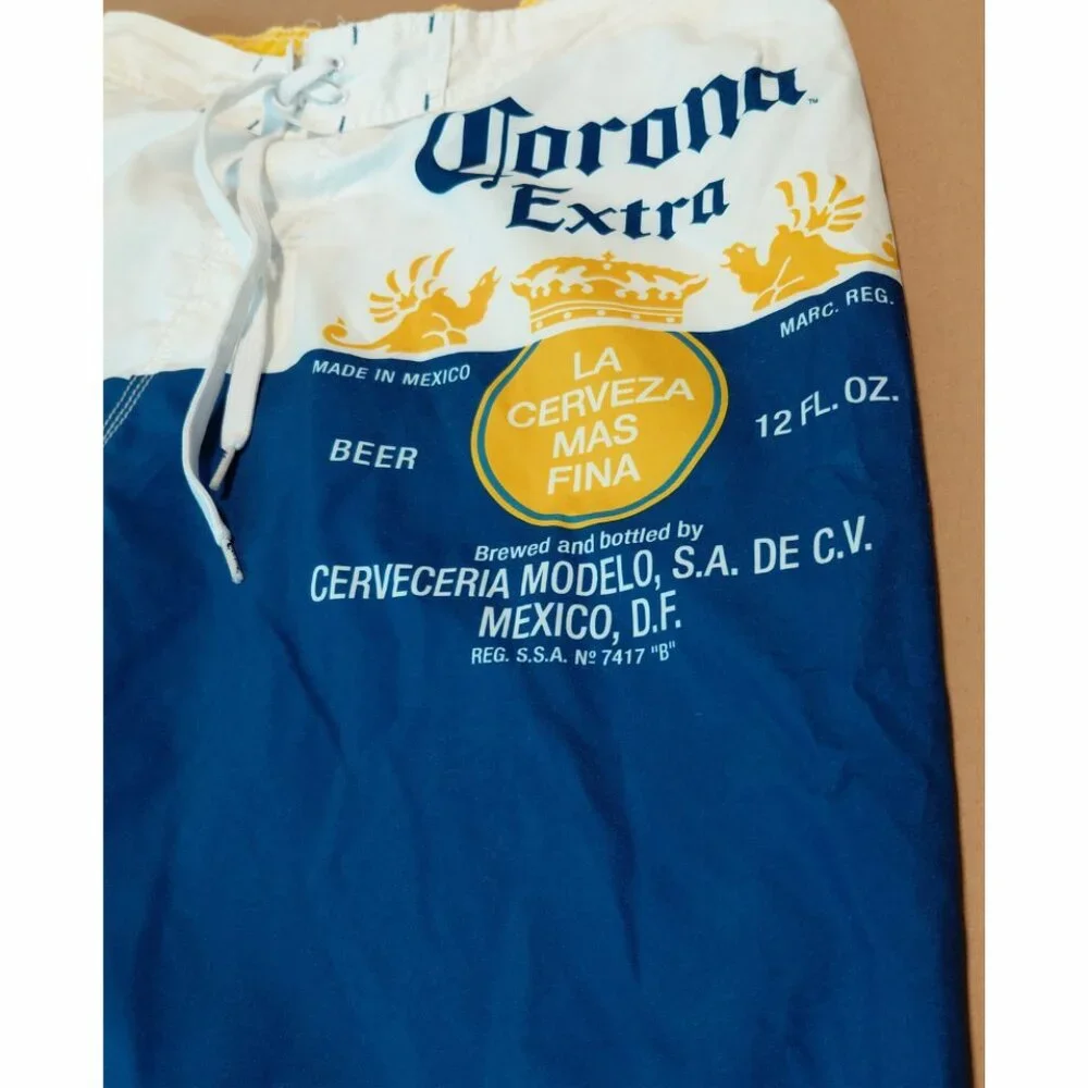 Y2K Corona Extra Men's Swim Trunks Board Shorts Large - Picture 3 of 12